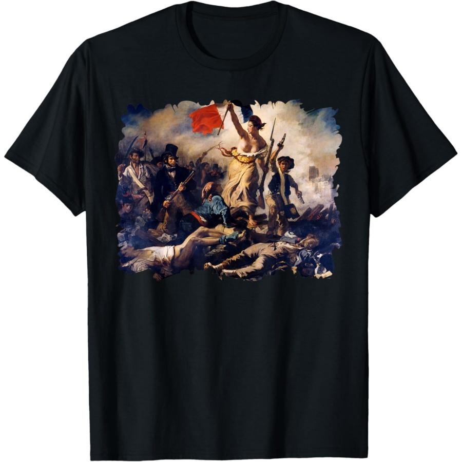 

Delacroix Famous Painting The Liberty Leading The People T-Shirt XXXXXL