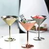 304 Stainless Steel Martini Cocktail Glass Champagne Goblet Wine Cup Rose Gold Personalized Design Metal Utensils