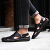 Men's Sandals Men's 2024 Summer New Bag Head Leather Sandals Men's Trendy Beach Shoes Casual Large Size 4748 Hole Shoes