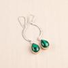 Natural Malachite Gemstone 925 Sterling Silver Jewelry Handmade Earrings 2.60" EE-43-24