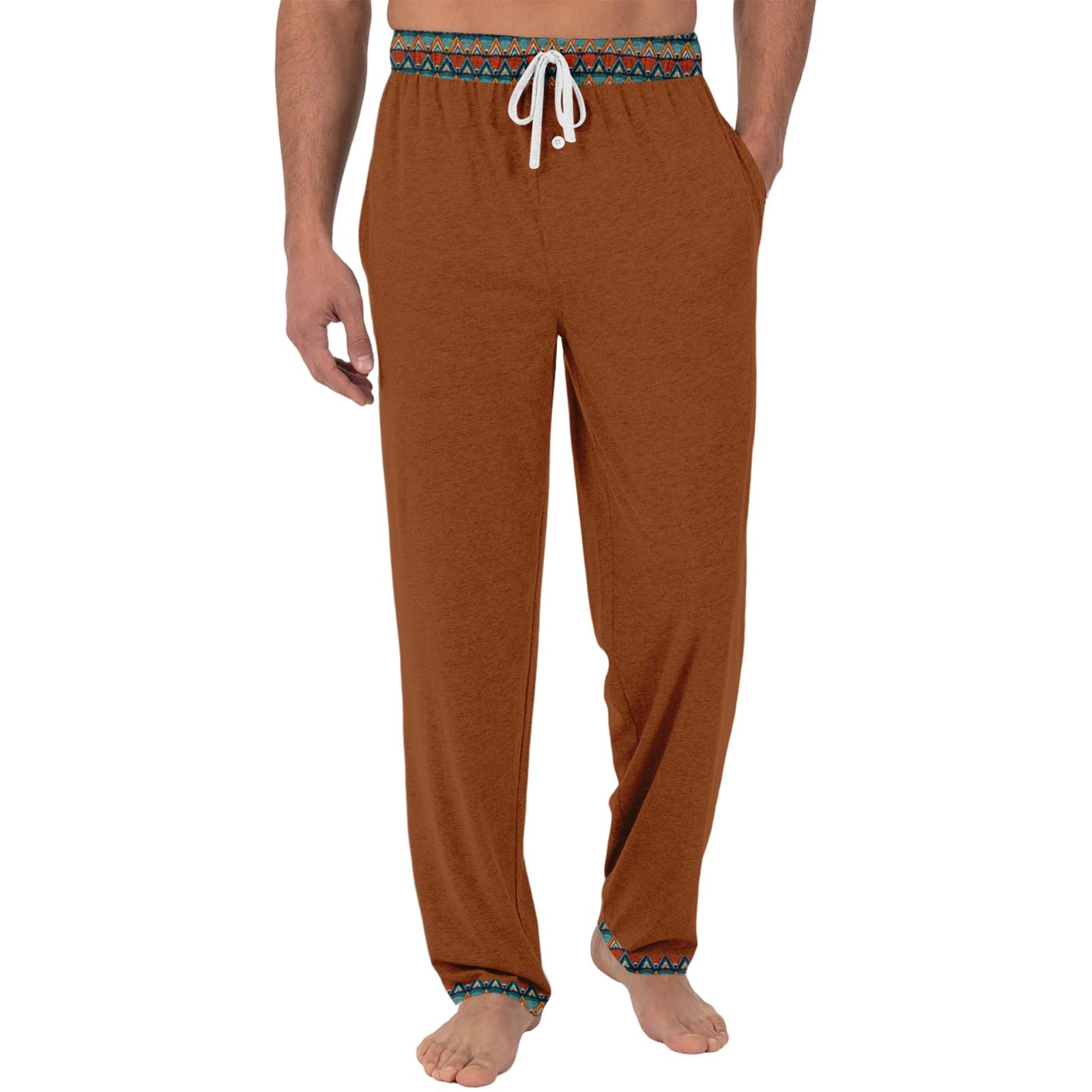 

Men s casual stylish retro texture printed pants - Men s drawstring waist slim and lightweight sports pants XL кавун червоний колір