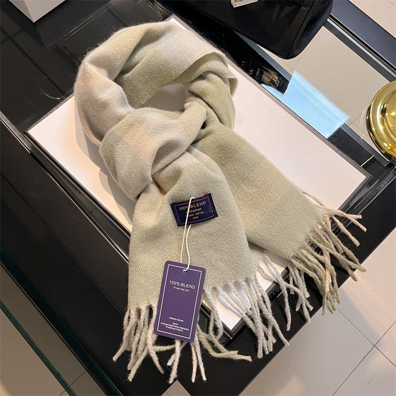 New Small Version British Version Red Plaid Imitation Cashmere Scarf Texture Winter Warm Gift Scarf Shawl