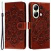 For Xiaomi Redmi Note 13 4G Case PU Leather Mandala Imprinted Design Wallet Phone Cover