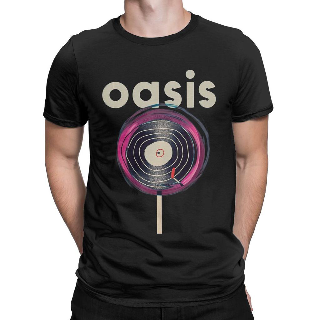 O-Oasis Rock 90er Jahre Band T-Shirts für Herren Britische Musik Alben Lustig 100% Baumwolle T-Shirts Rundhals Kurzarm T-Shirts Geschenkidee