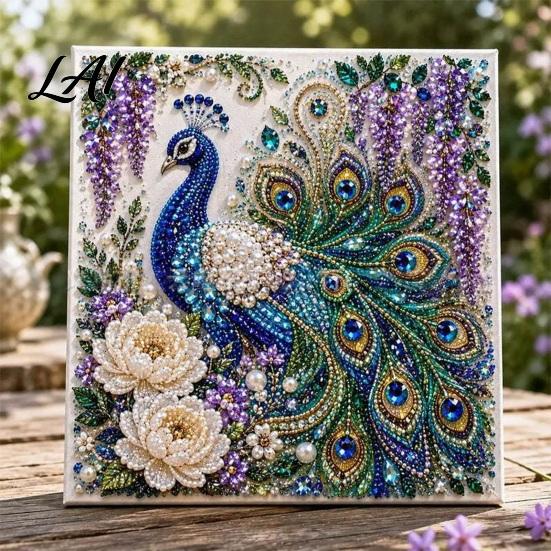 Animal Faux Pearl Painting DIY Kit Art Kit Cute Decorative Supplies 3D Flowers Crafting for Adults Home Wall Decor