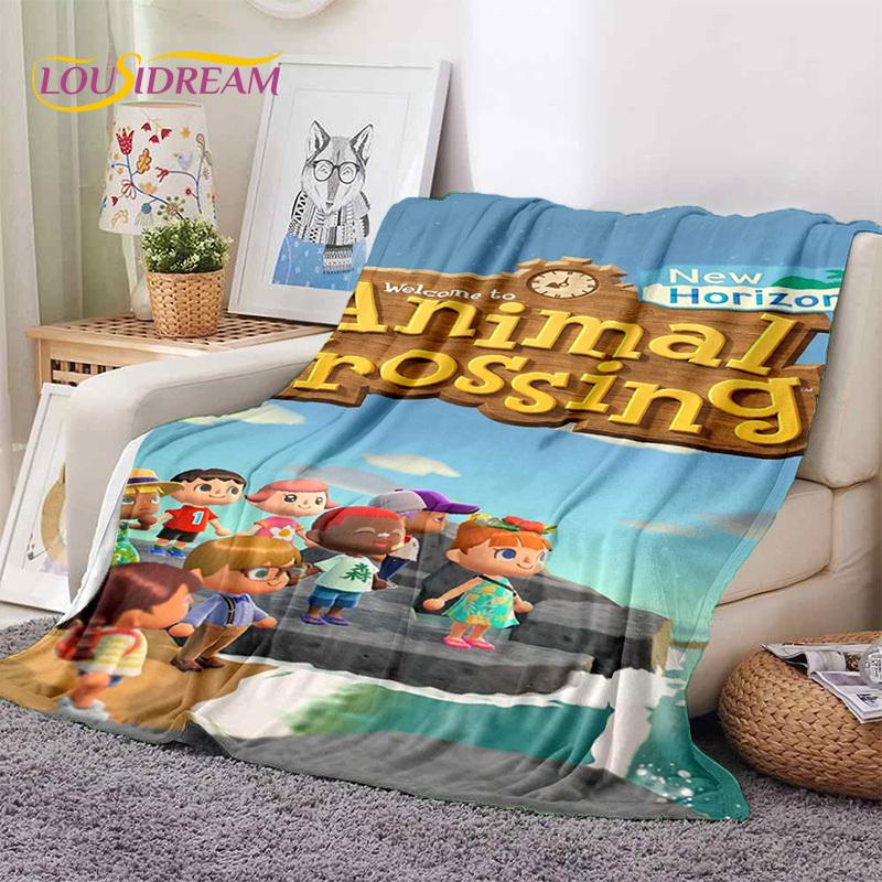 Cute Animal Crossing New Horizons Cartoon Soft Blankets,Throw Blanket Comfortable Blanket for Picnic Beds Sofa Home Bedroom Kids
