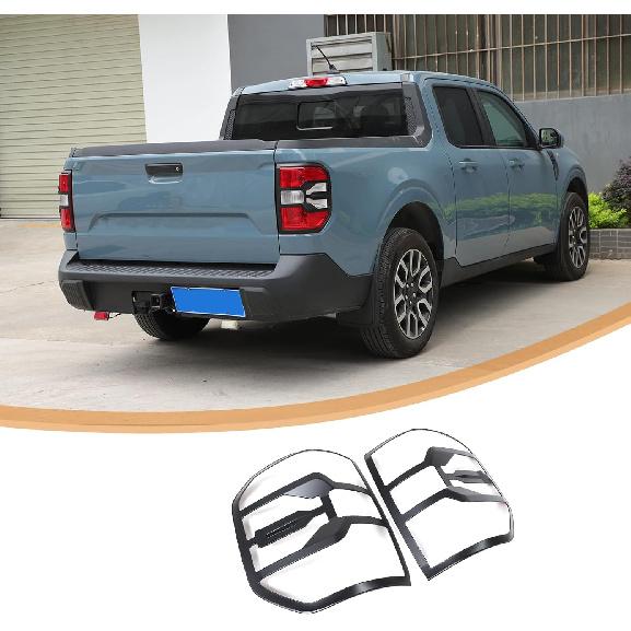 Lcojicep Car Tail Light Cover Trim Compatible with Ford Maverick 2022-2025 Rear Taillight Lamp Frame Cover Rear Headlight Frame Protection Cover