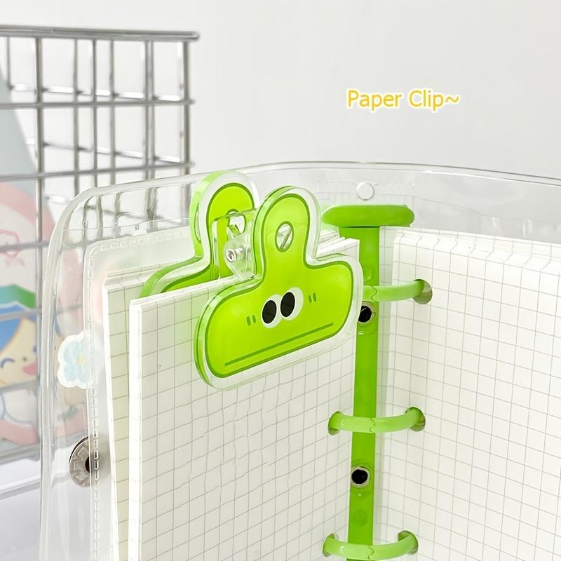 Mohamm 4pcs Pack Multicolor Cute Face Acrylic Binder Clip Planner Clips Paper Clamp Office Decorative Supplies School Stationery