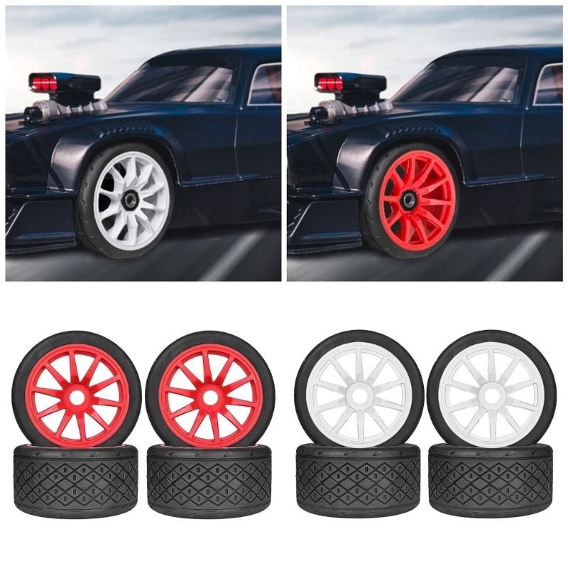 Set of 4 Remote Control Wheel Tires for Crawlers Car Model Rubber Wheel Tires for Remote Control Accessories