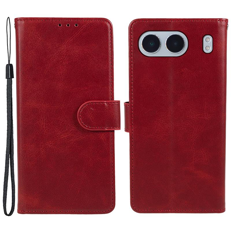 For OnePlus Nord 4 Case Card Holder Wallet PU Leather Phone Cover Calf Texture Wrist Strap