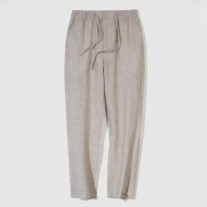 

Men s Loose-Fit Nine-Point Linen-Cotton Casual Pants XL світло-сірий колір