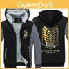 On Anime Attack Titan Winter Zipper Jacket Freedom Wings Sweatshirts Hoodie