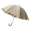 Used 180053 YVES SAINT LAURENT Beige Polka Dot Ruffle Design Parasol