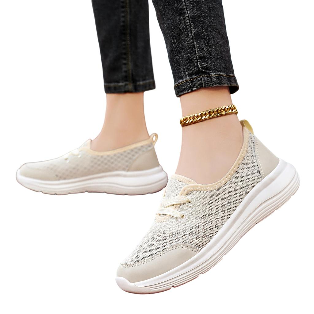 Women's Casual Mesh Slip-On Shoes Lightweight Breathable Walking Sneakers with Flexible Sole Comfortable Fit for Everyday Wear