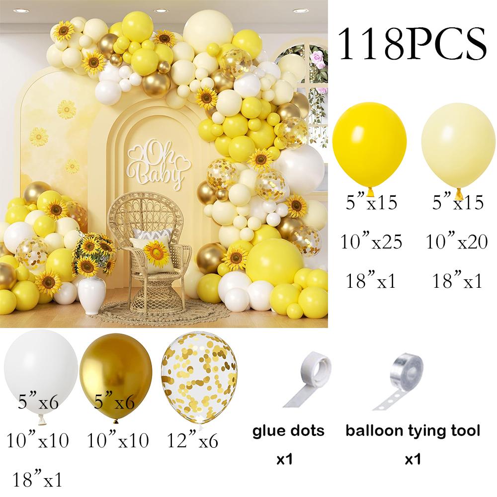 

Yellow Balloons Garland Pastel Yellow White Gold Confetti Balloons Arch Kit Baby Shower Birthday Party Wedding Decoration Globos AS Picture