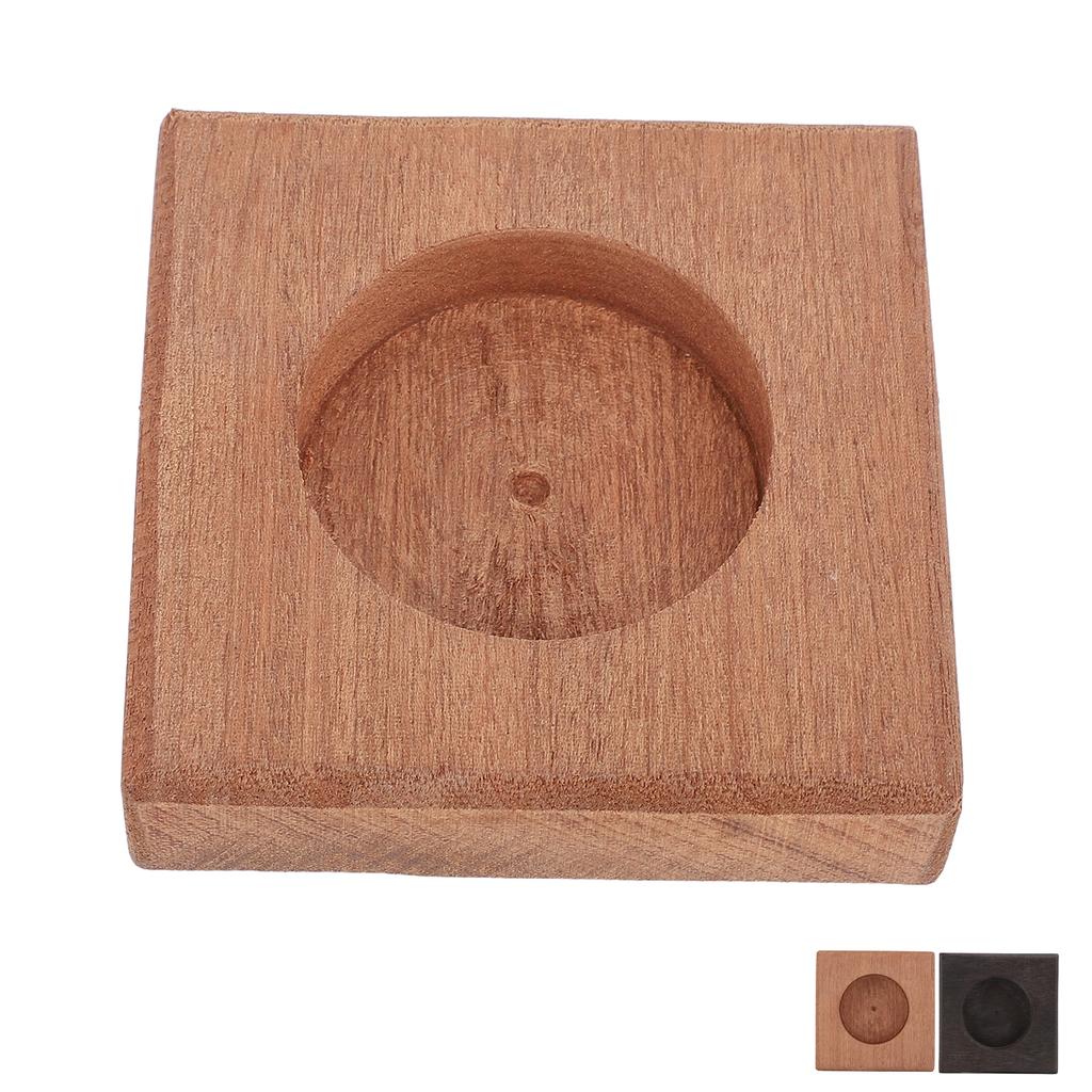 Wood Candle Holder Vintage Handmade Handheld Wooden Candlestick for Home Wedding Holiday Table Decor