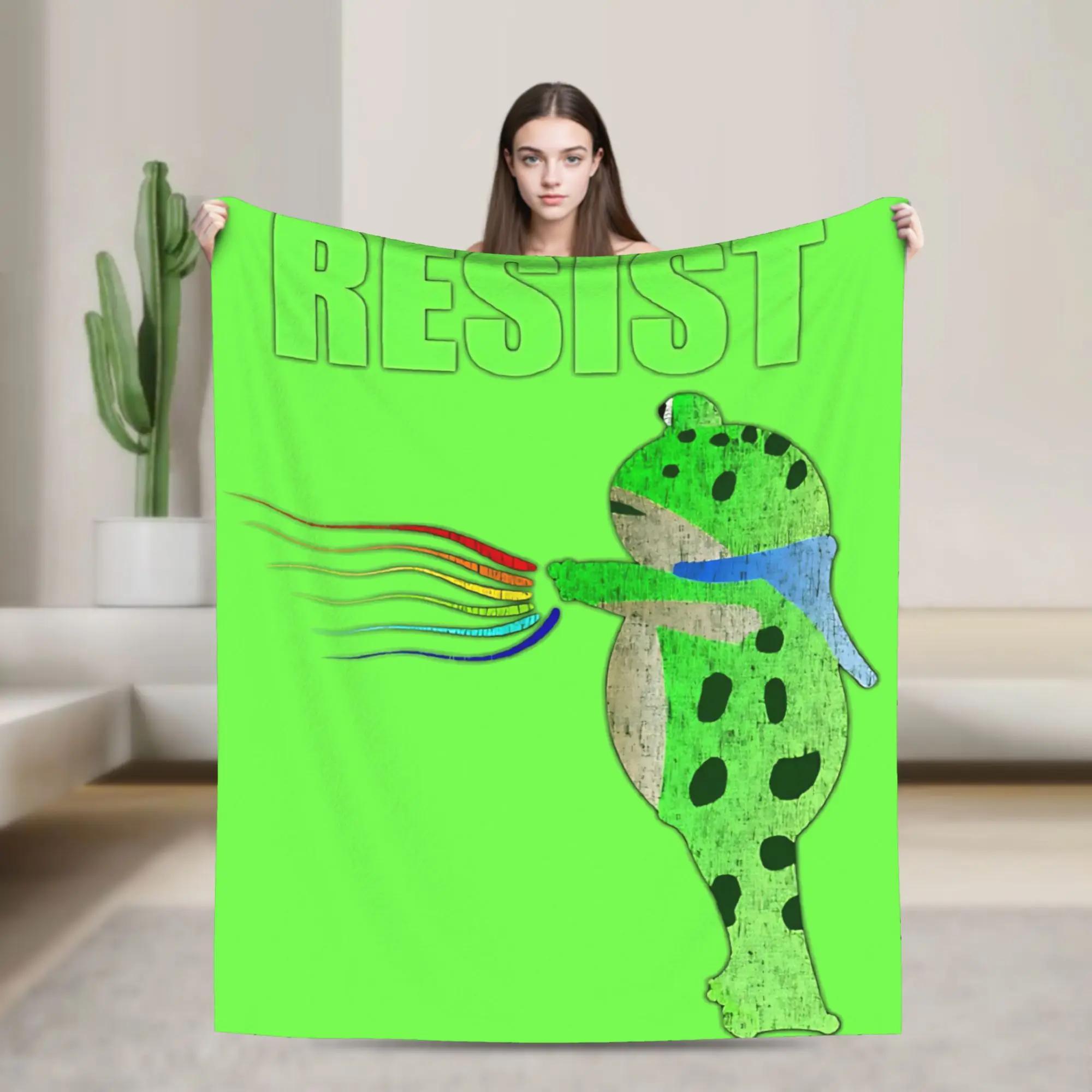 

Resist Portland Frog Soft Blanket Plush Decorative Throw for Couch Chair Bed Flannel Sofa Cover Bedspread Novelty Home Dcor 40x50inch 101x127cm