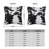 Cowhide Black White Square Pillowcase Polyester Linen Velvet Pattern Zip Decorative Throw Pillow Case Room Cushion Cover 45X45