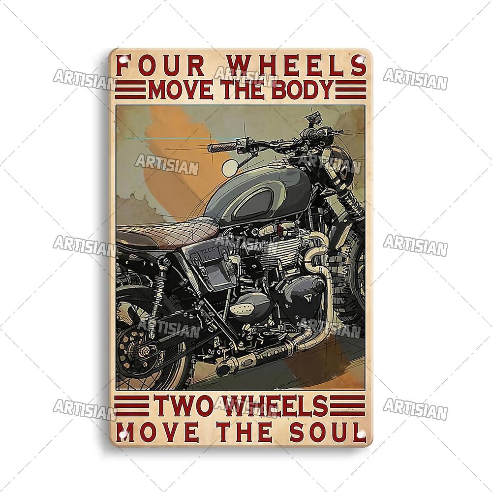 Artisian Riding Metal Plate Motorcycle Tin Sign Motorbike Decorative Poster Wall Decor Garage Bar Pub Club Hotel Cafe Kitchen
