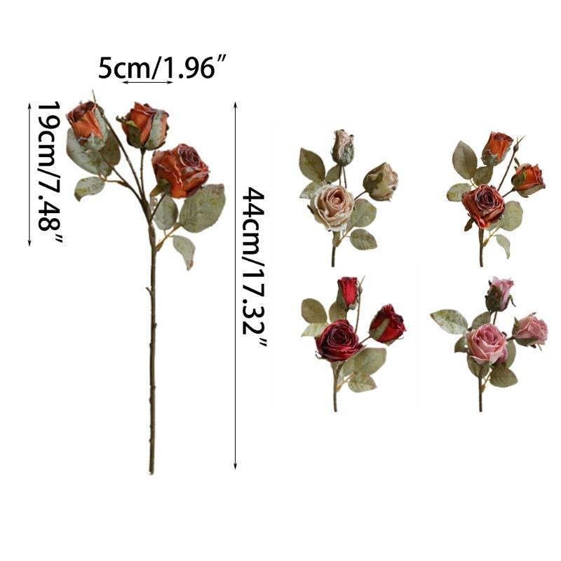 Vintage Styles Rose BouquetRose Flower Props Beautifully Crafted Fakes Flower Ornament Realistic Flower for Indoor Decor