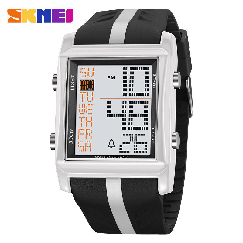 

Электронные часы Moment beauty, мужские студенческие часы, многофункциональные, с будильником, водонепроницаемые, электронные часы для спорта на открытом воздухе белый