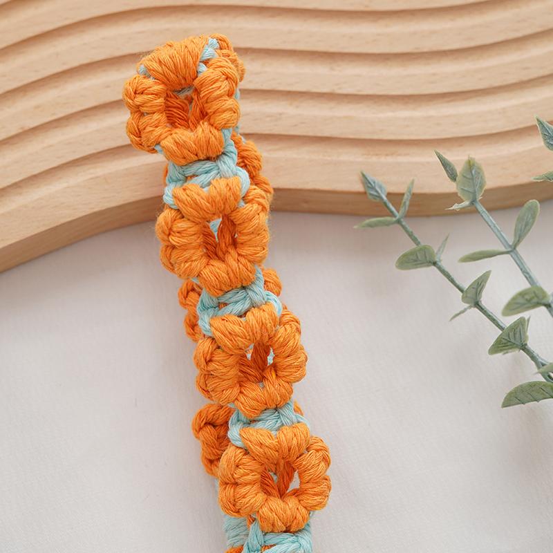 1Pc Woven Beautiful Storage Accessories Nordic Wind Storage Ring Hand Knitting Wall Hangings Cotton Rope Flower Decoration
