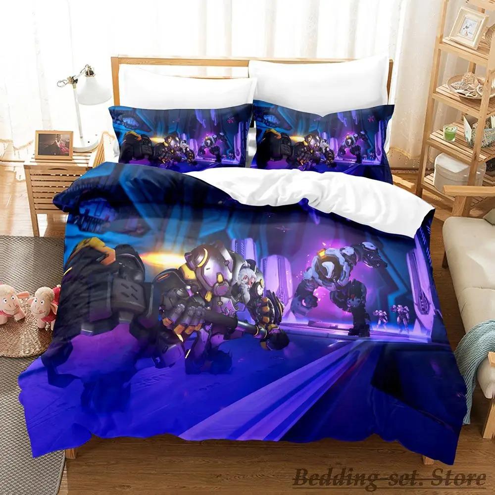 Overwatch 2 Bedding Set Single Twin Full Queen King Size Bed Set Adult Kid Bedroom Duvetcover Sets Anime Parure De Lit Bed