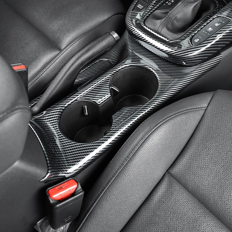 For Kia Soul -2025 Carbon Fiber Handbrake Center Console Water Cup Holder Trim Cover Interior Parts LHD