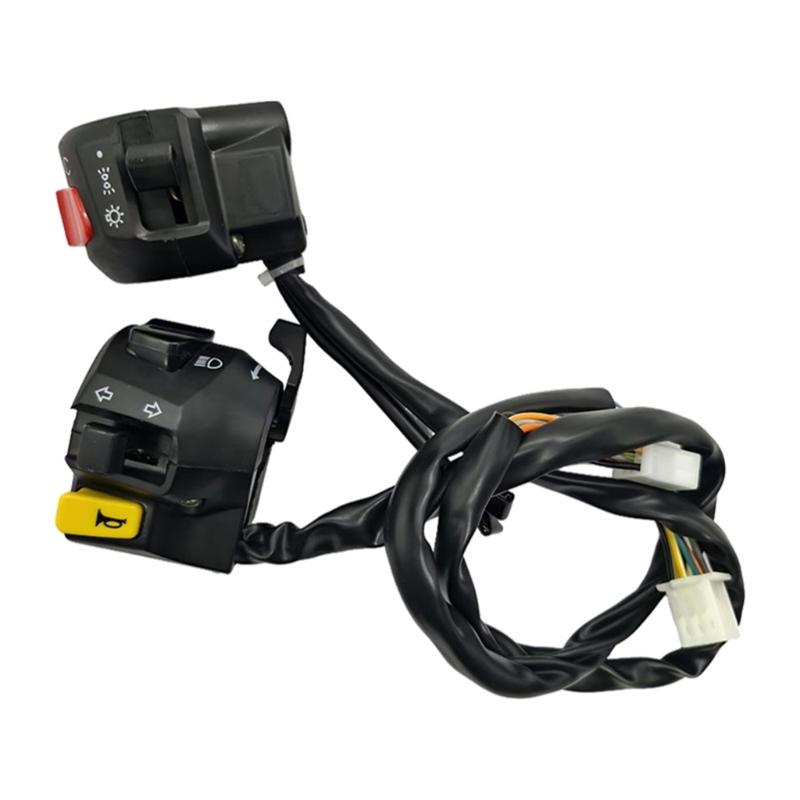 Integrated Motorcycle Handlebar Switch & Headlight set Headlight Assembly for Enhanced Night ridings Safety & Styles