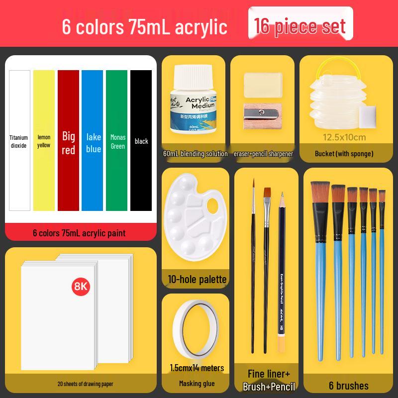 Montmartre 75ml Waterproof Non-Fading Acrylic Paint Set: Perfect for Children’s Textiles and Art Projects, Sunscreen Formula