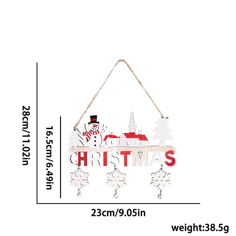 

Santa Claus Wooden Hanging Ornament Elk Snowman Wall Gate Xmas Tree Pendant Ornament Decoration New Year Christmas Tree Decor A1
