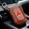 Wszm6 Skórzane Etui na Kluczyk Zdalny ze Stopu Cynku Akcesoria Wnętrza Samochodu do Mitsubishi Pajero Sport Outlander Lancer Triton Savrin Verada
