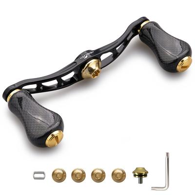 HEIGHTEN 90mm Reel Handle with Carbon Knob for Abu Universal Baitcasting Reels Arch Gourd Series Handle 20mm Knob 20mm/21mm Shimano, Daiwa, (90mm - -