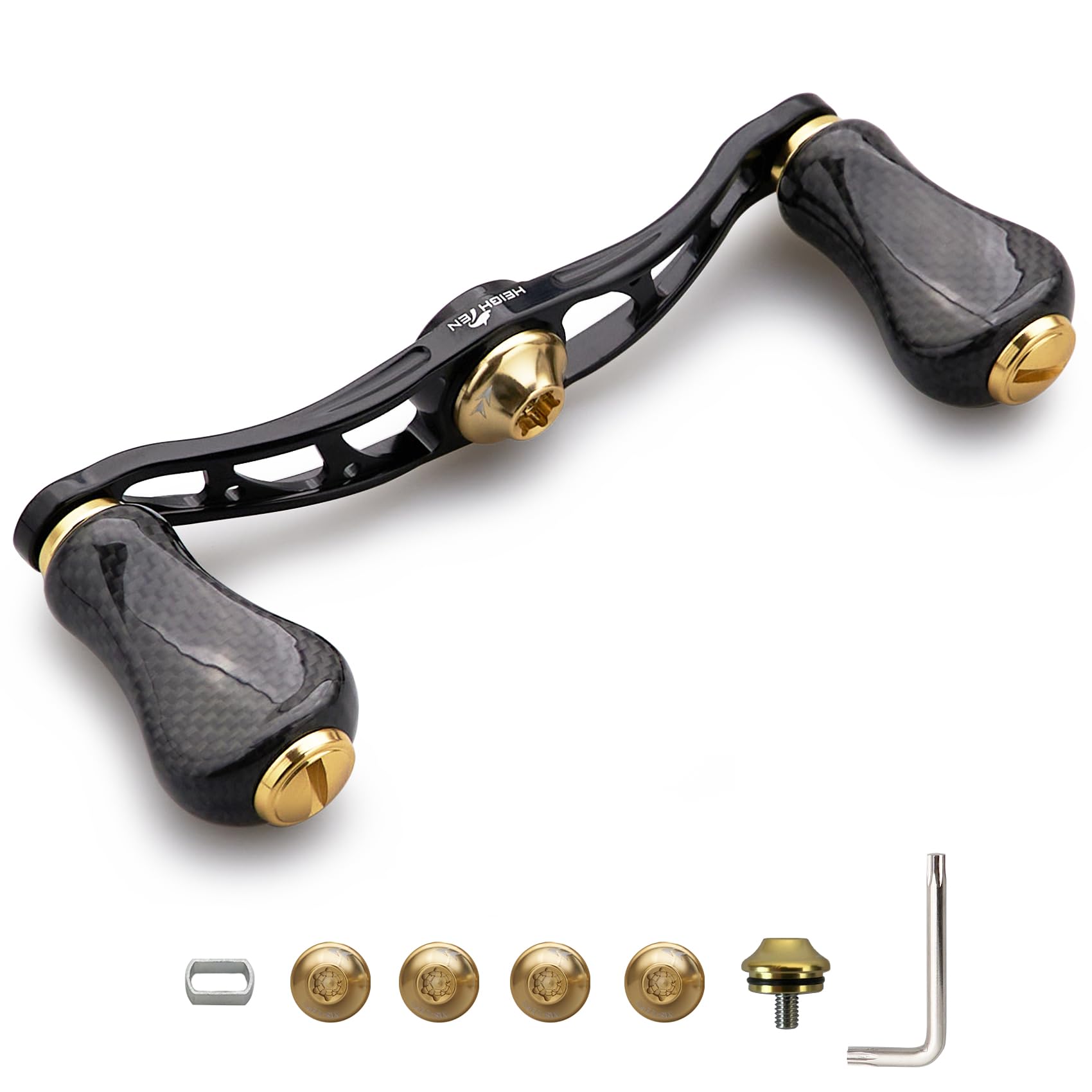 

Рукоятка катушки HEIGHTEN 90 мм с карбоновой ручкой для универсальных мультипликаторных катушек Abu, рукоятка серии Arch Gourd, ручка 20 мм, 20 мм/21 мм Shimano, Daiwa, (90мм - -