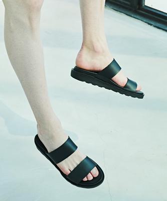 Bsqt By Classy S312 Koh Samui Double Strap Slippers Mono Black