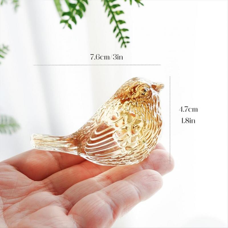 Glasvogel-Skulptur, Kristallvogel, Geschenk für Tierliebhaber, Glasfigur für Tisch- und Wohnkultur (blau, 1 Stück)