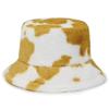 Black and white cow pattern bucket hat autumn and winter plush warm shopping versatile basin hat