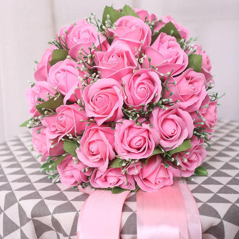 Korean Style High-End Rose Bridal Bouquet for Weddings & Photoshoots
