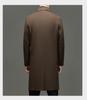 Men's 100% Wool Double-Faced Double-Breasted Lapel Collar Business Casual Long Coat