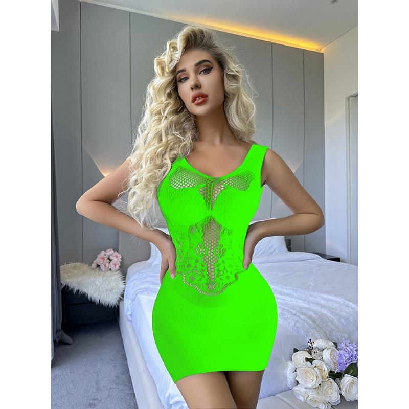 Sex Underwear Sexy Jacquard Mesh Hip Skirt One-body Hollow Perspective Suit