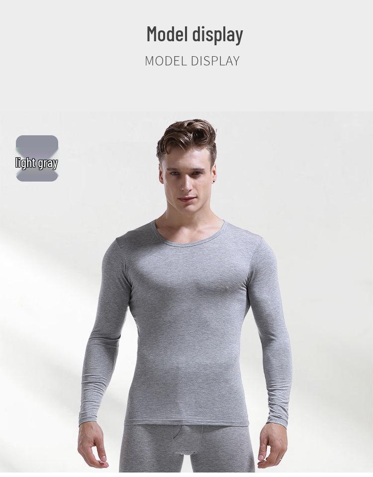 Men's Plus Size Cotton Wool Blend Base Layer Long Sleeve Top