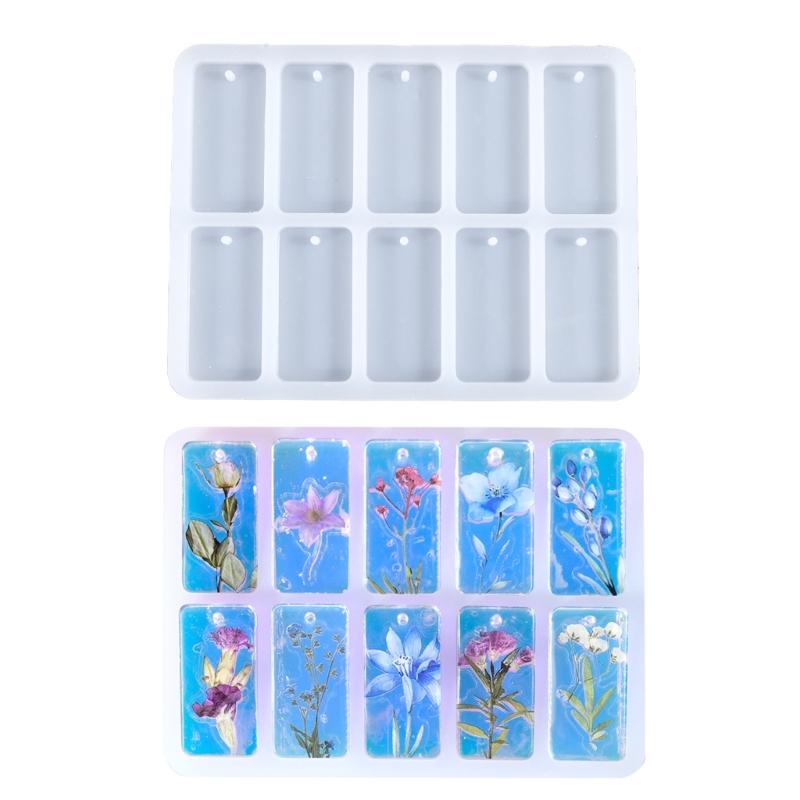 Multifuntional Jewelry Silicone Molds Pendant Moulds Silicone Texture for Resin Rectangular Earrings and Pendants 1