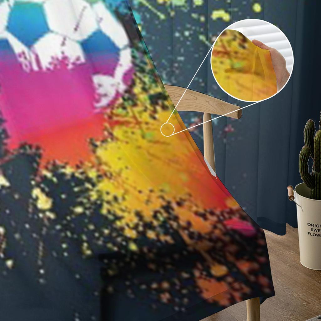 Bunte Fußbälle Luxuriöse Chiffon Sheer Vorhänge für Wohnzimmer Schlafzimmer Dekoration Fenster Voiles Tüllvorhang