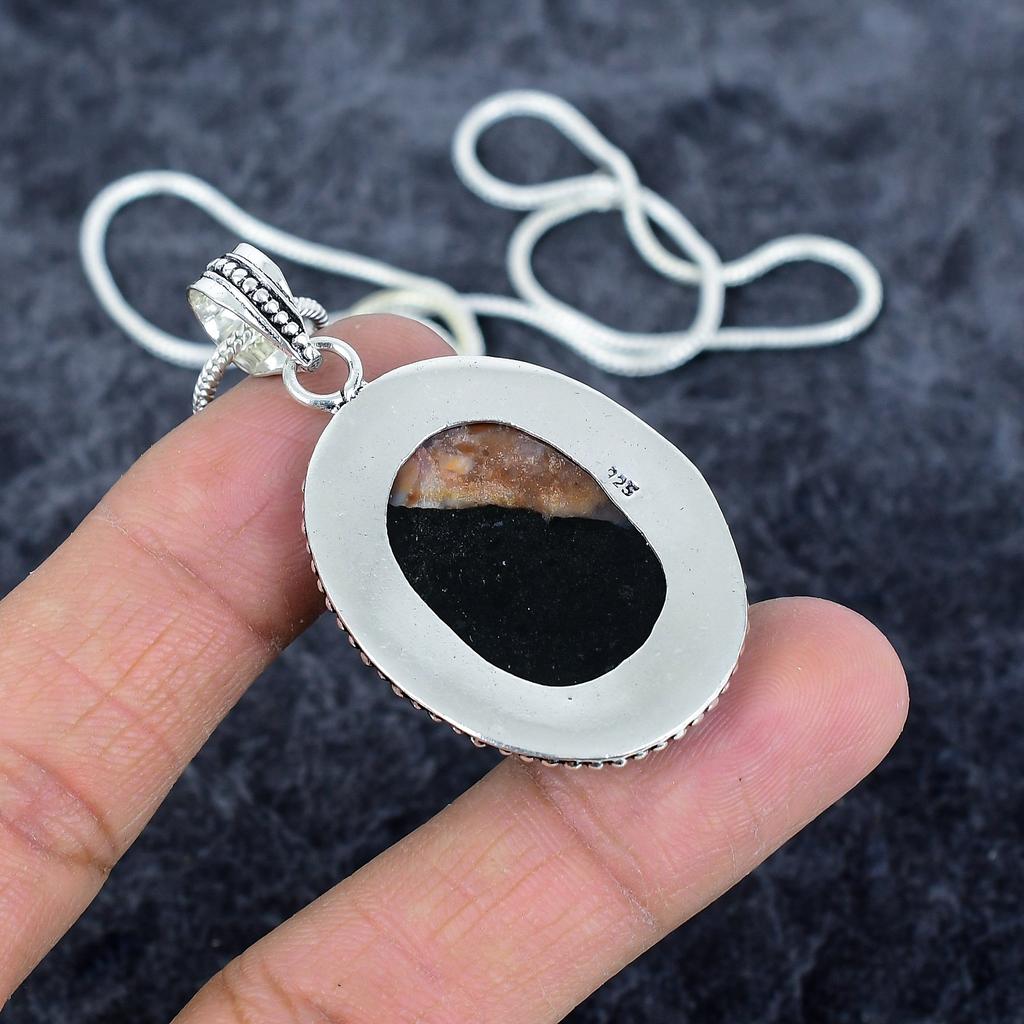 Russian Charoite Gemstone 925 Sterling Silver Jewelry Pendant 2.17" M-2893