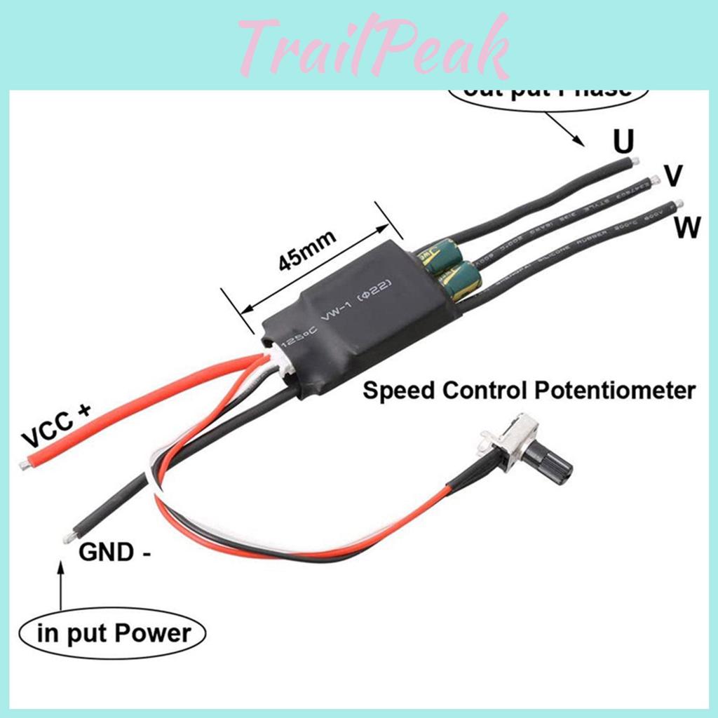 Dc 200w 724v Bldc 3 Fasi Brushless Esc Motore Driver Hallless Scheda di Controllo Motore Dc Velocità