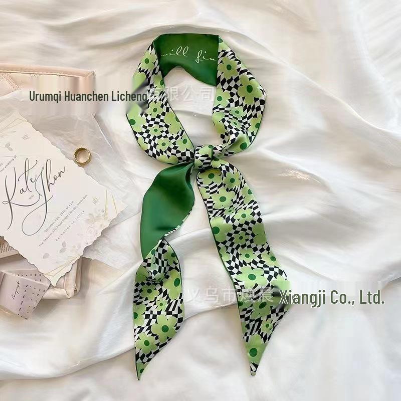 Korean Style Silk Scarf and Hairband Set - Versatile Women's Accessory for Summer