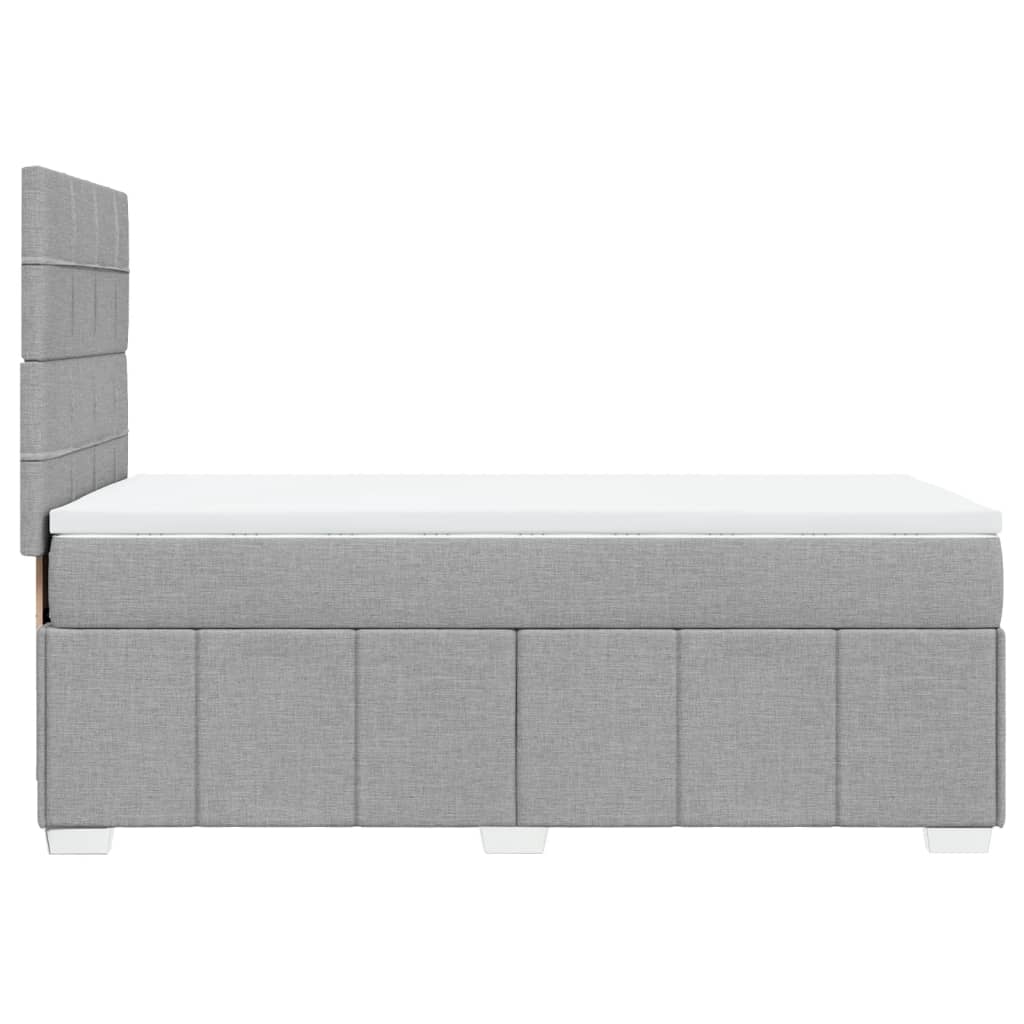 Box Spring Bed with Mattress Light Grey 90x200 cm Fabric