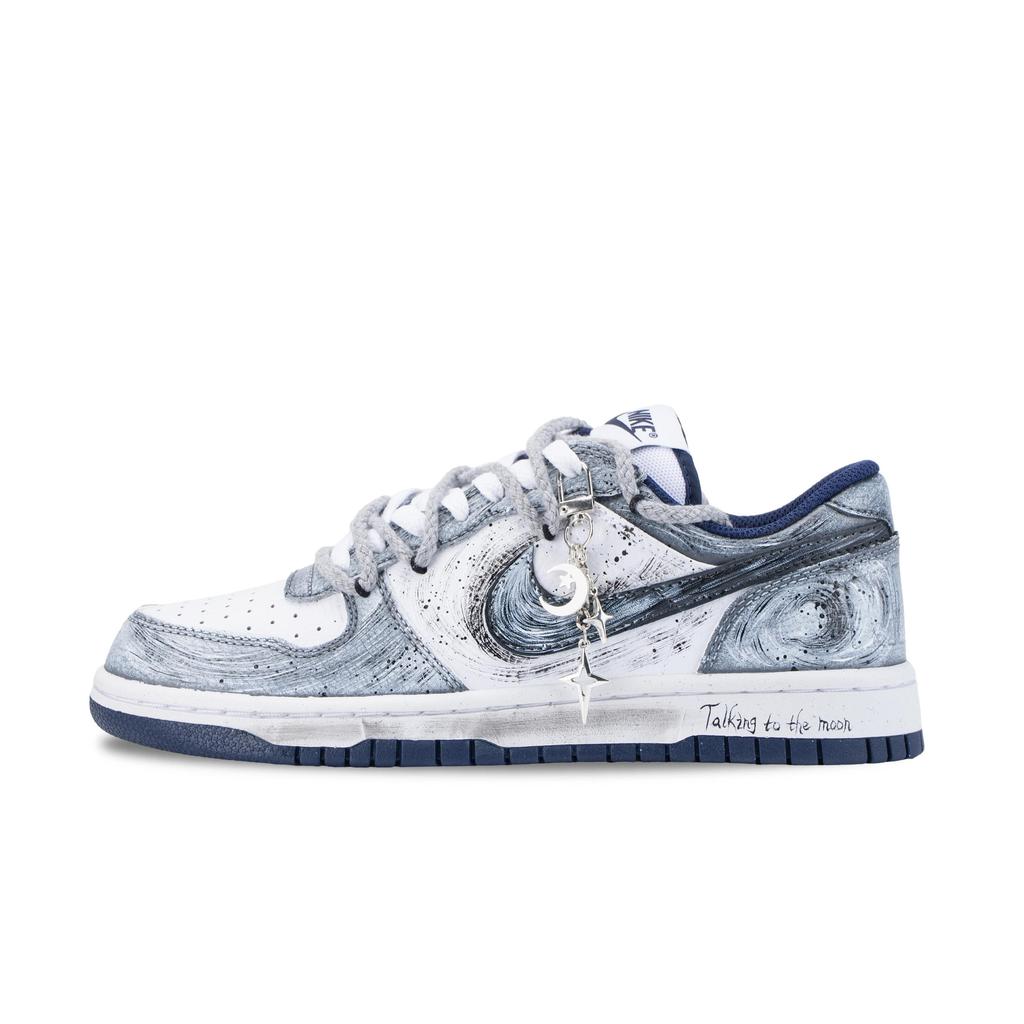 Nike Big Send Your Heart To The Moon Slip Resistant Abrasion Resistant Low Top Skateboard Shoes Men's White Blue 355152-140(Team626-)