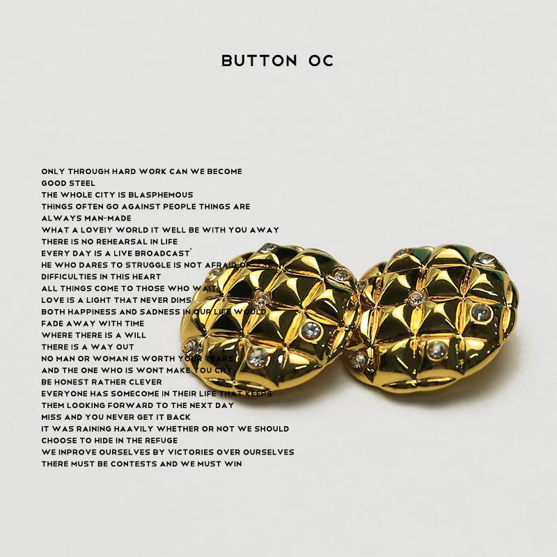 Small Fragrant Wind Turtle Face With Diamond Buttons Metal Tweed Jacket Double-Sided Nylon Coat Buttons