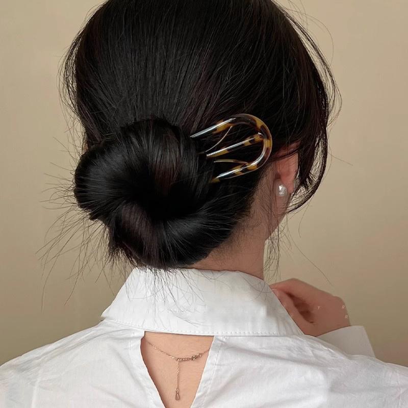 Female Geometric Hair Clip Headpiece, Practical U-shaped Hair Stick and Fork Hairstyle Tool, Fashionable Hair Accessory, Daily Styling Artifact.